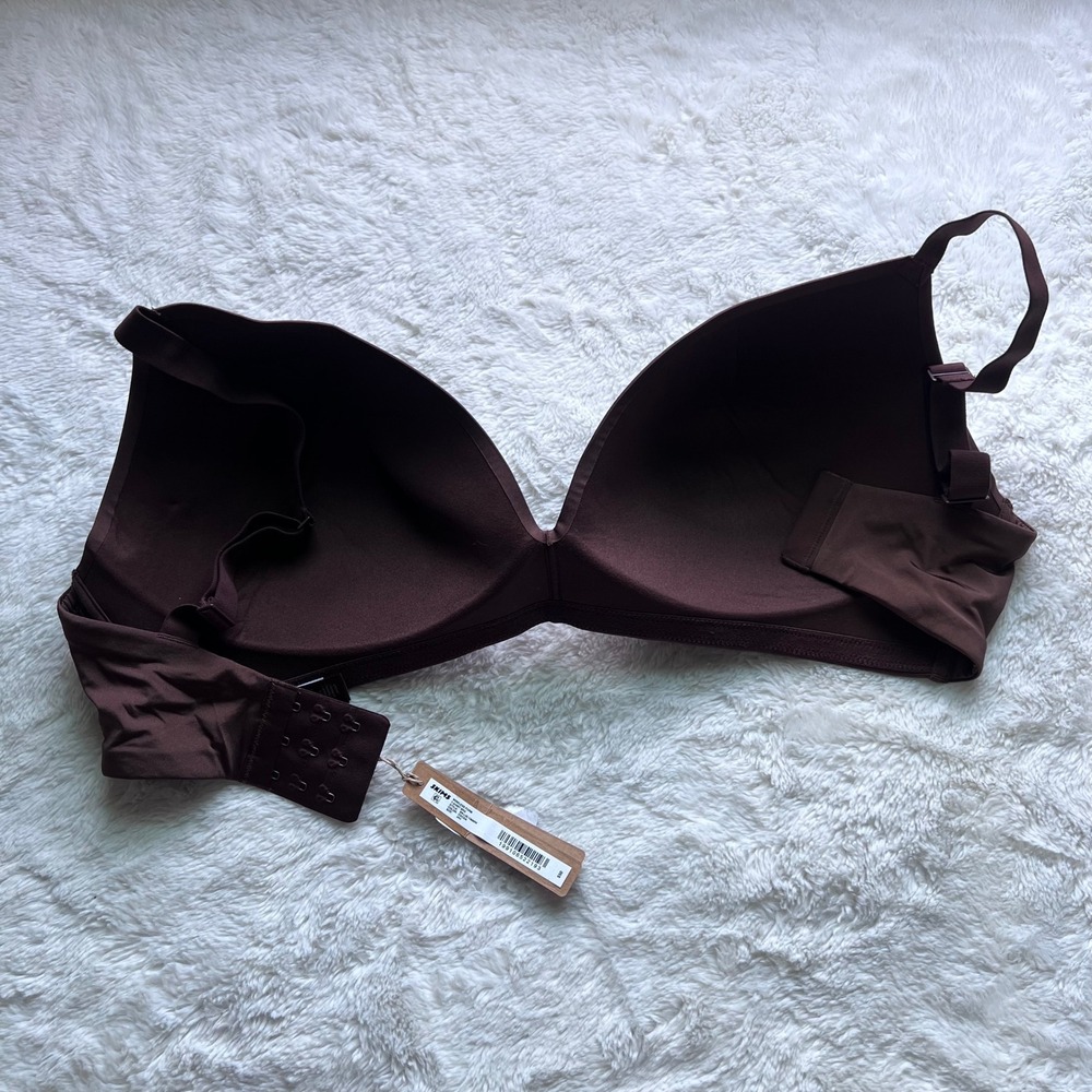 SKIMS Women's Wireless Form T-Shirt Bra Cocoa Brown Size 34H BR-LIG-10680W NEW - Picture 5 of 10